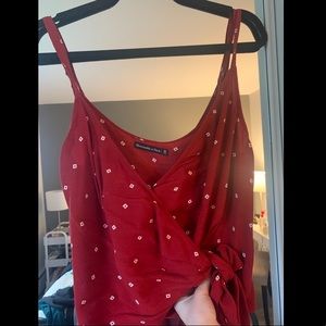 Abercrombie & Fitch wrap-tie red tank top